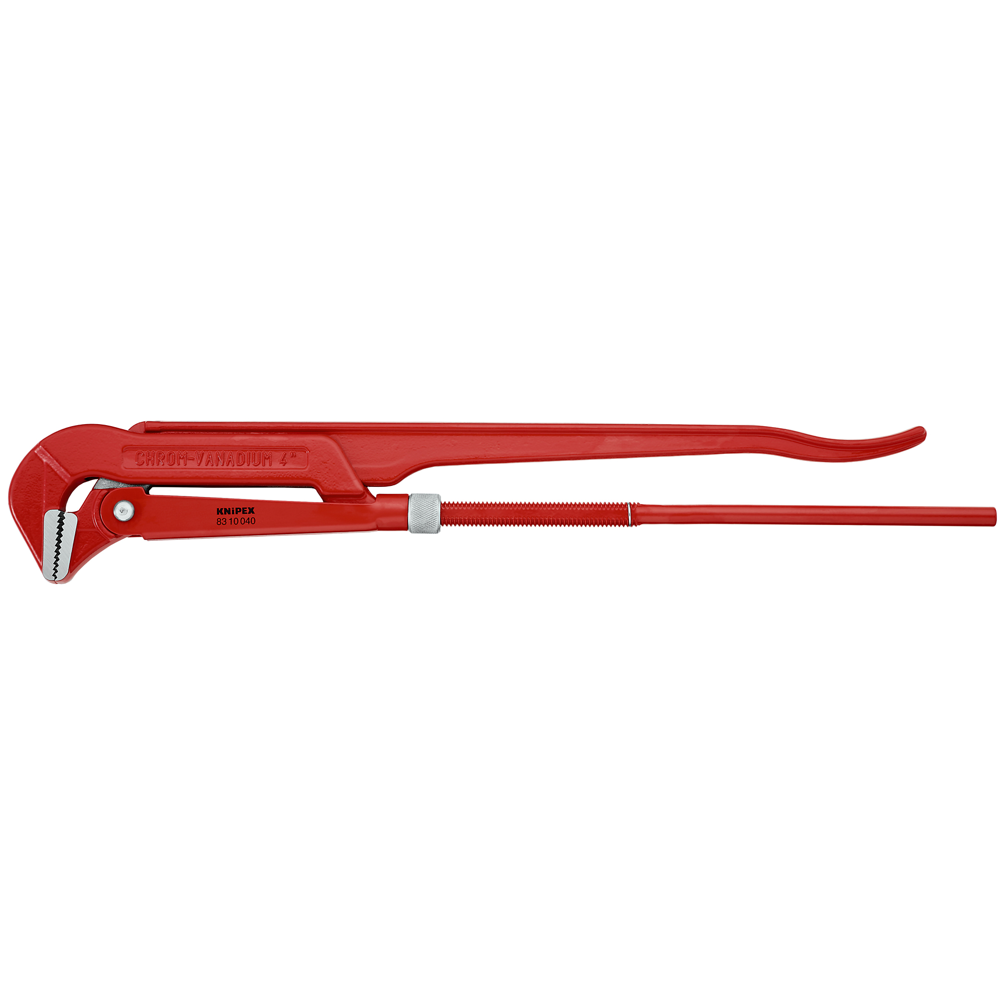 KNIPEX Swedish Pipe Wrench - 29.25in., 90° Angled Jaws, Steel, 5.125in. Jaw Capacity, Model# 83 10 040